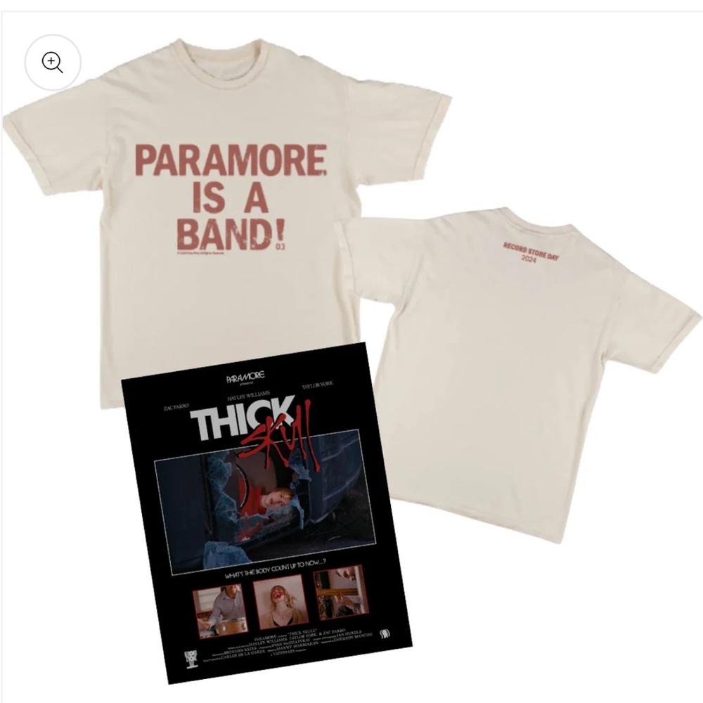 PARAMORE IS A BAND! RSD T-Shirt & Thick Skull Poster Bundle (BRAND NEW)